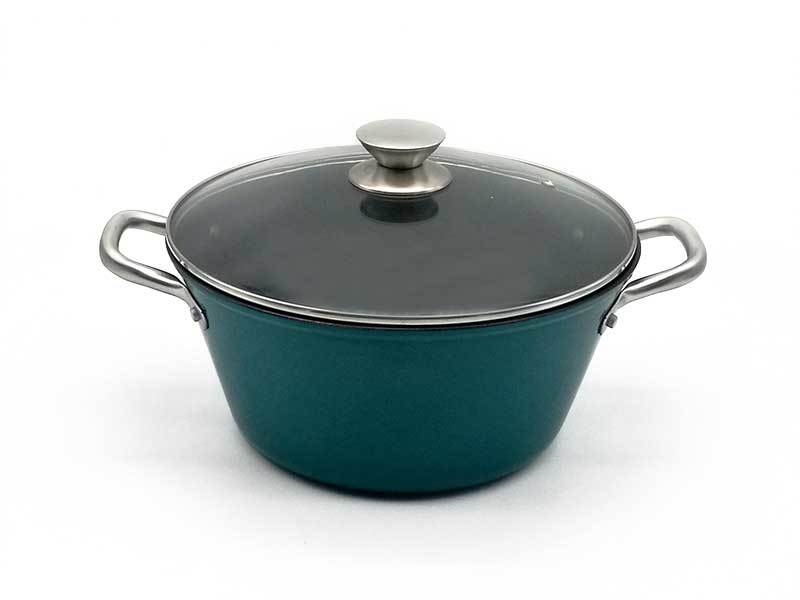 Cast iron Dutch Oven Enameled With Tempered Glass Lid
