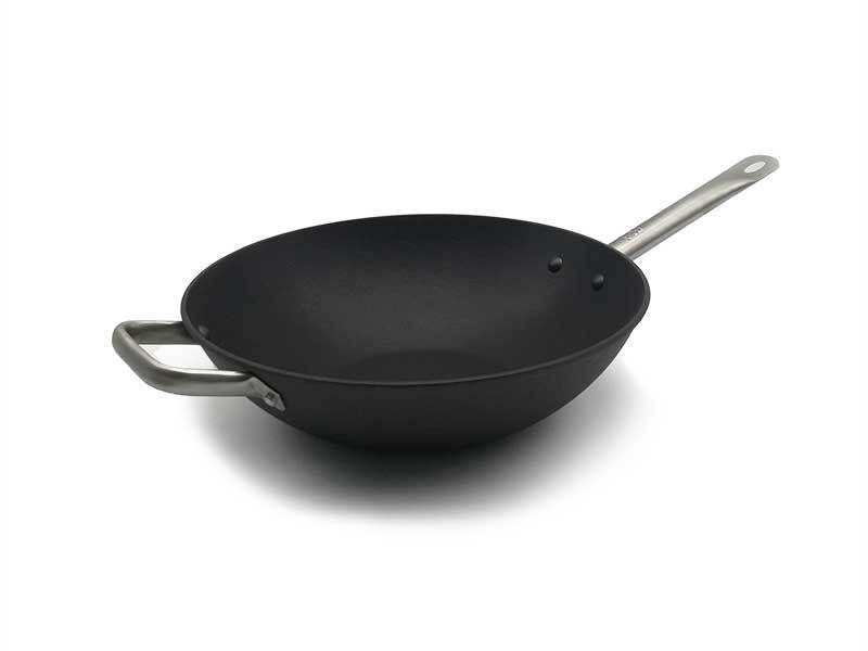 Nonstick 13-In. Flat Bottom Wok Pan With Helper Handle