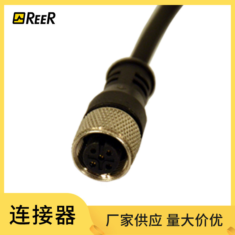REER原装M12 5芯母螺纹直线连接器电缆