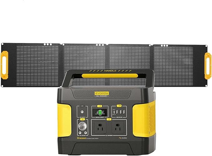 Evopow ポータブル電源 ソーラーパネルセット リン酸鉄 リチウムイオン電池 ポータブルバッテリー 515Wh/160938mAh リン酸鉄 長寿命 AC(600W 瞬間最大1200W)/DC/USB/Type-C四つの充電方法 ソーラーパネル100W