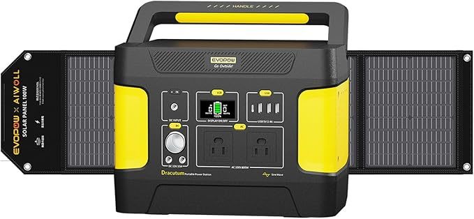 Evopow ポータブル電源 355Wh ソーラーパネル100W 出力400W (瞬間最大800W)