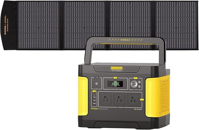 Evopow ポータブル電源 1024Wh LiFePO4 100Wソーラーパネル リチウムイオン電池 太陽光発電セット 出力1000W (瞬間最大2000W)