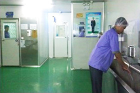 Hand washing and disinfection room