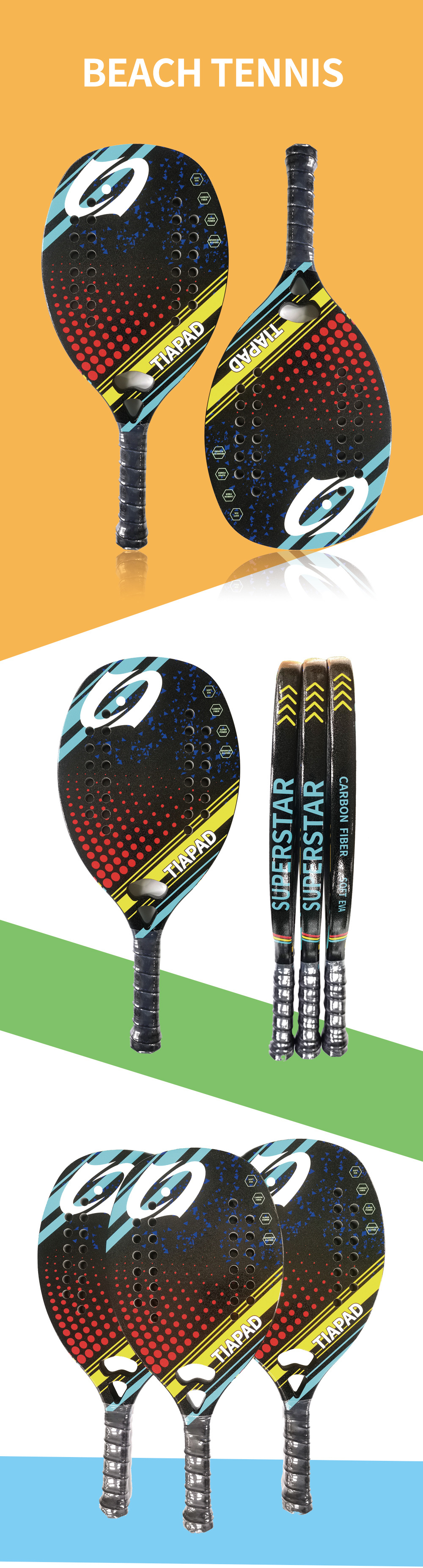 Beach Tennis Racket-Rarlon Carbon Fiber Products