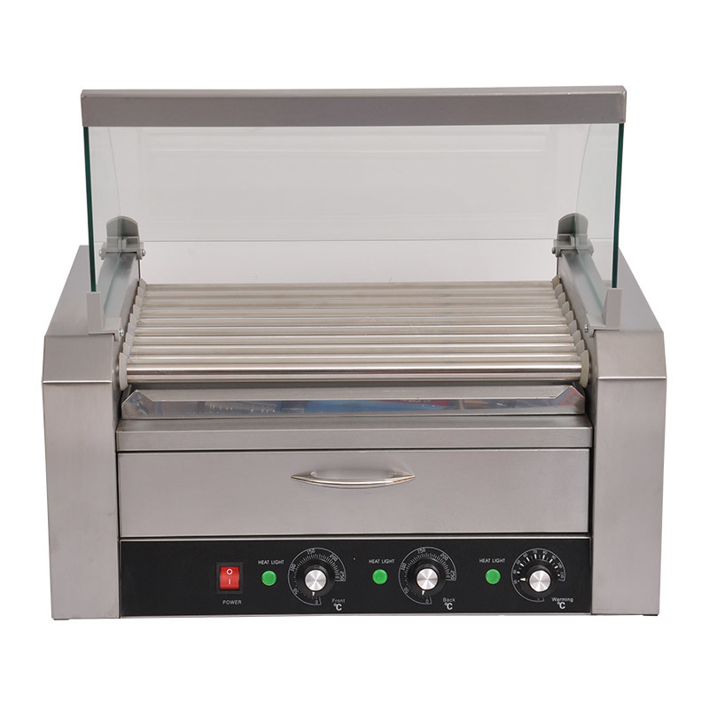 Hot dog roller with warming case with cover (9rolls)