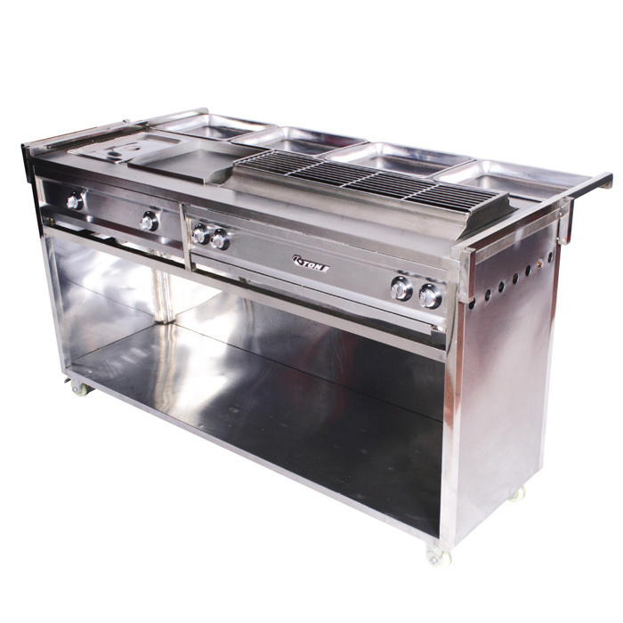 Carro multifuncional de barbacoa a gas ZCSKL-Y62-6