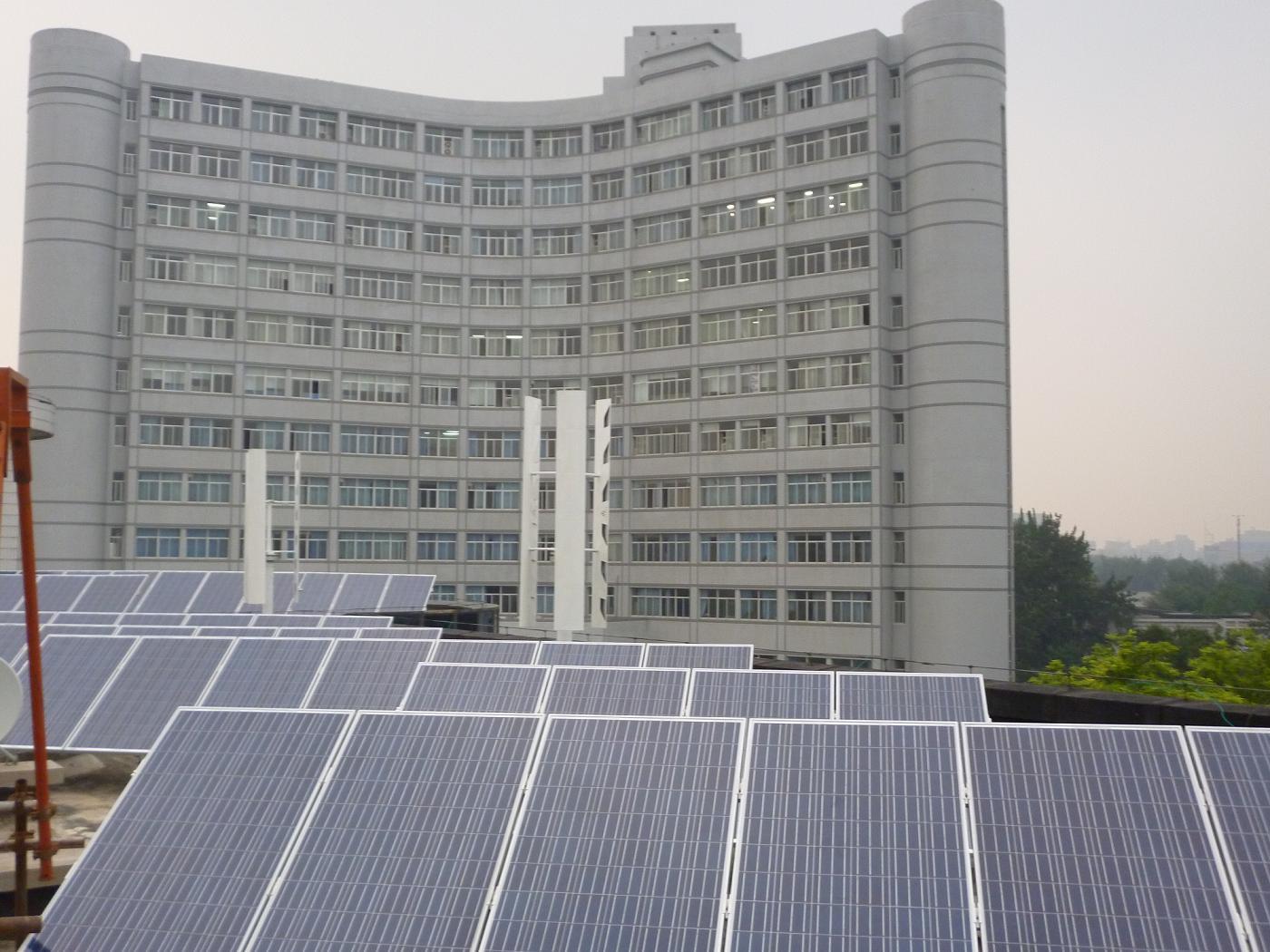 Wind solar hybrid power supply system installed on roof in Beijing