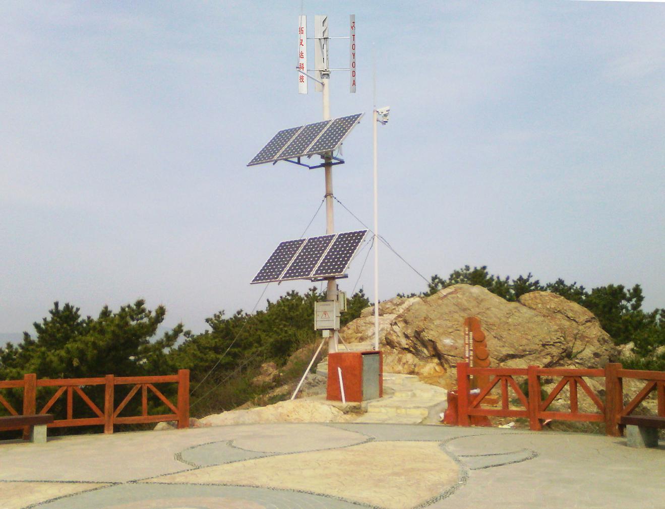 Wind solar hybrid power supply system for monitoring installed in viewing tower in Dalian city
