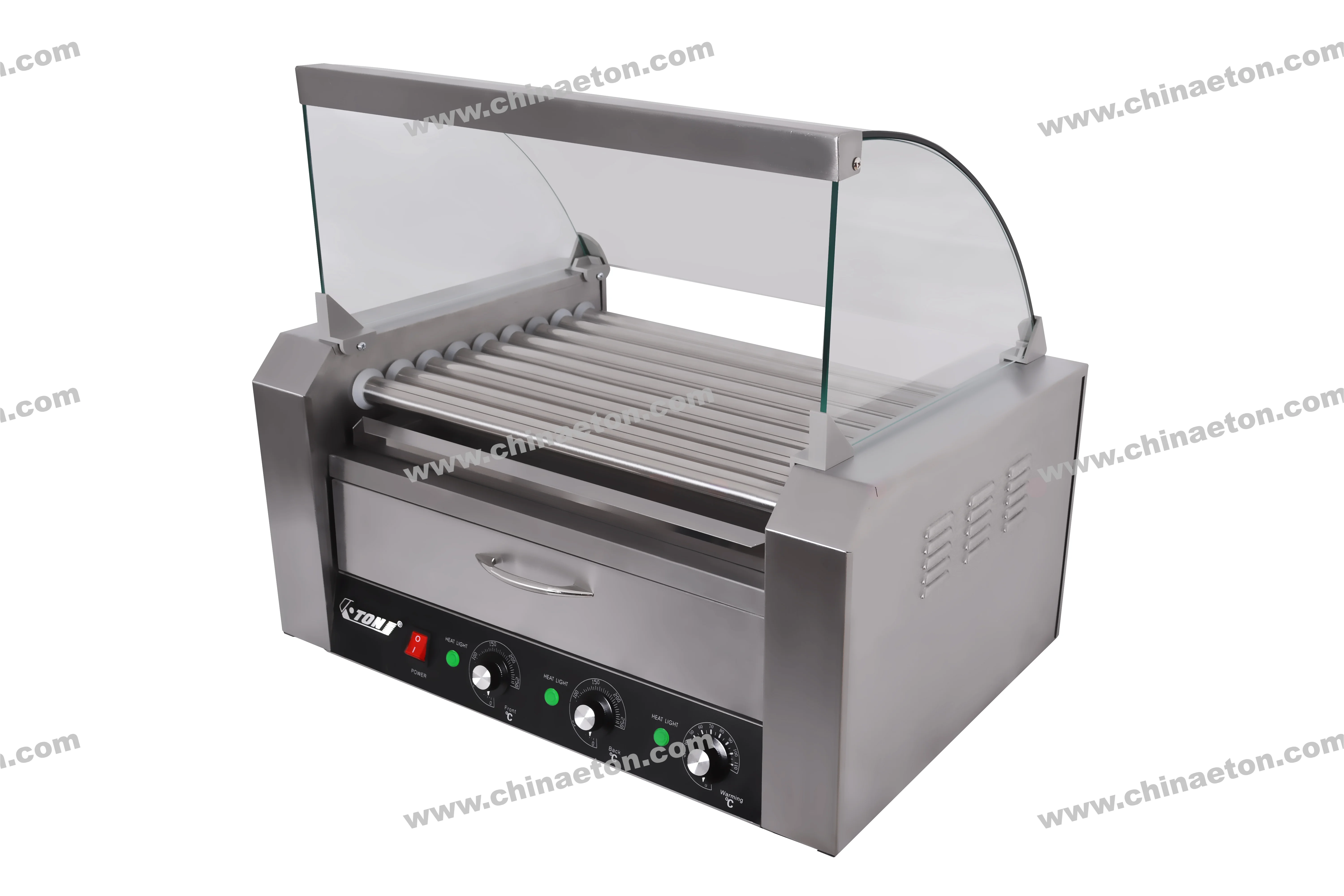 Grill pour hot-dog avec réchaud et couvercle ET-XCJ-B-9/2.2