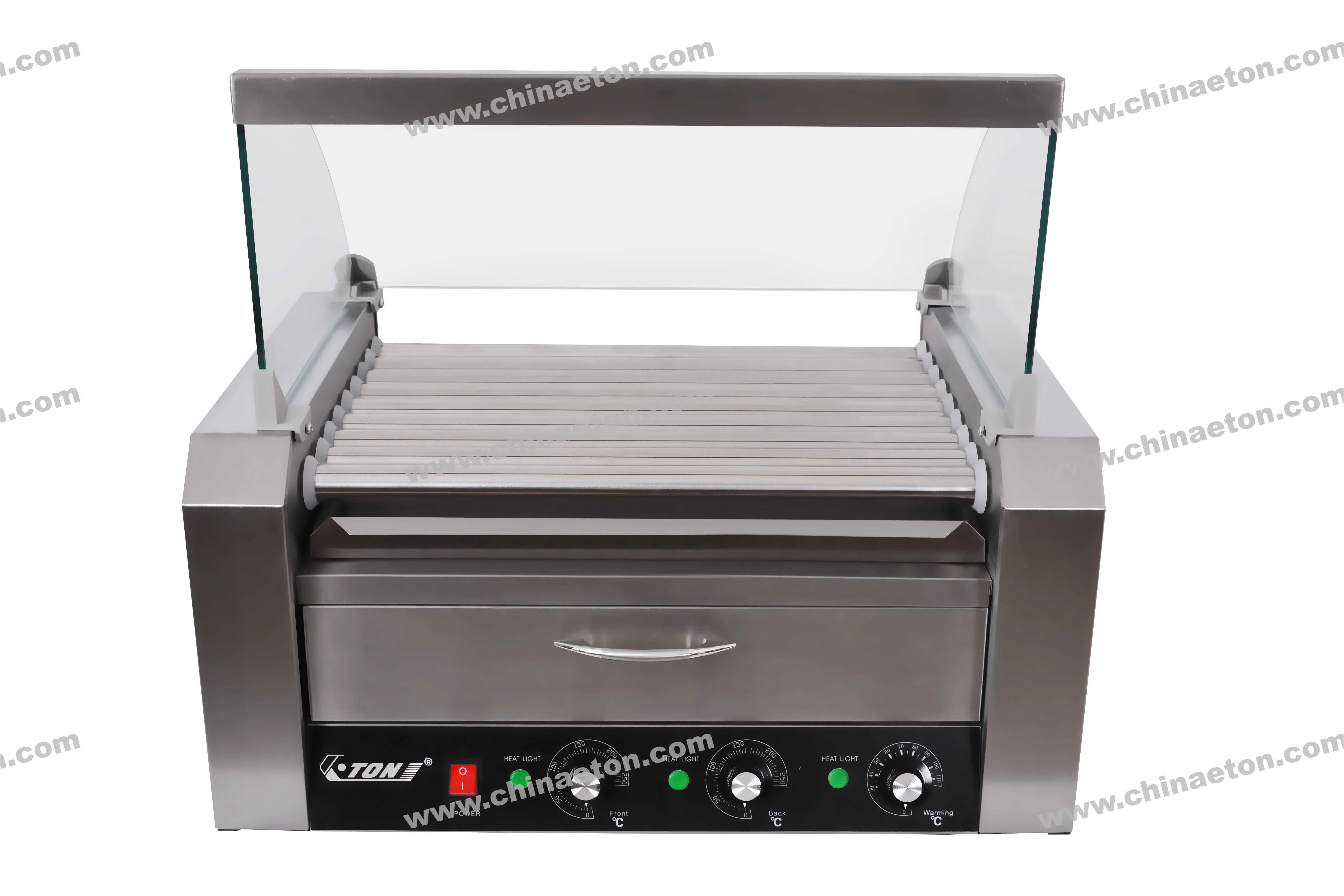 Grill pour hot-dog avec réchaud et couvercle ET-XCJ-B-9/2.2