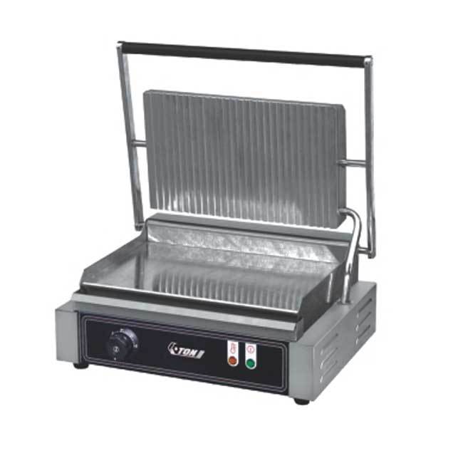 Electric contact grill single(Up side grooved)