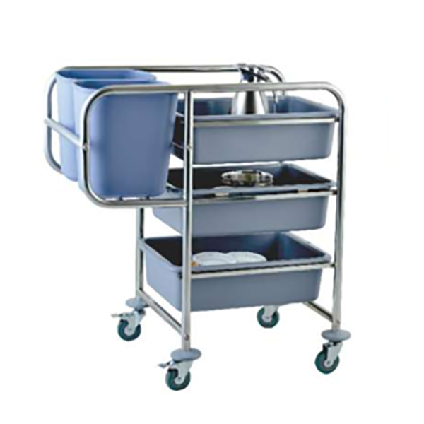 Bent leg stainless steel dish collecting cart （Round tube)