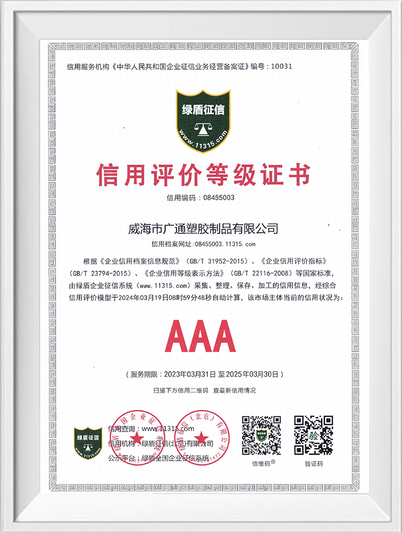 AAA Credit Rating Certificate