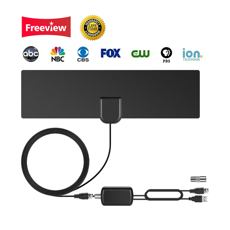 Freeview HD Digital TV Aerial - Indoor High Gain Portable DVB-T/DVB-T2 HDTV Television Antenna