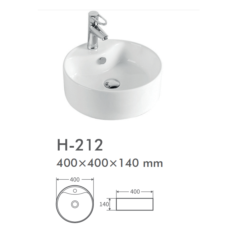 H-212 white above-counter basin