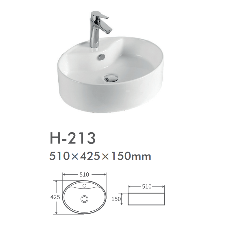 H-213 white above-counter basin