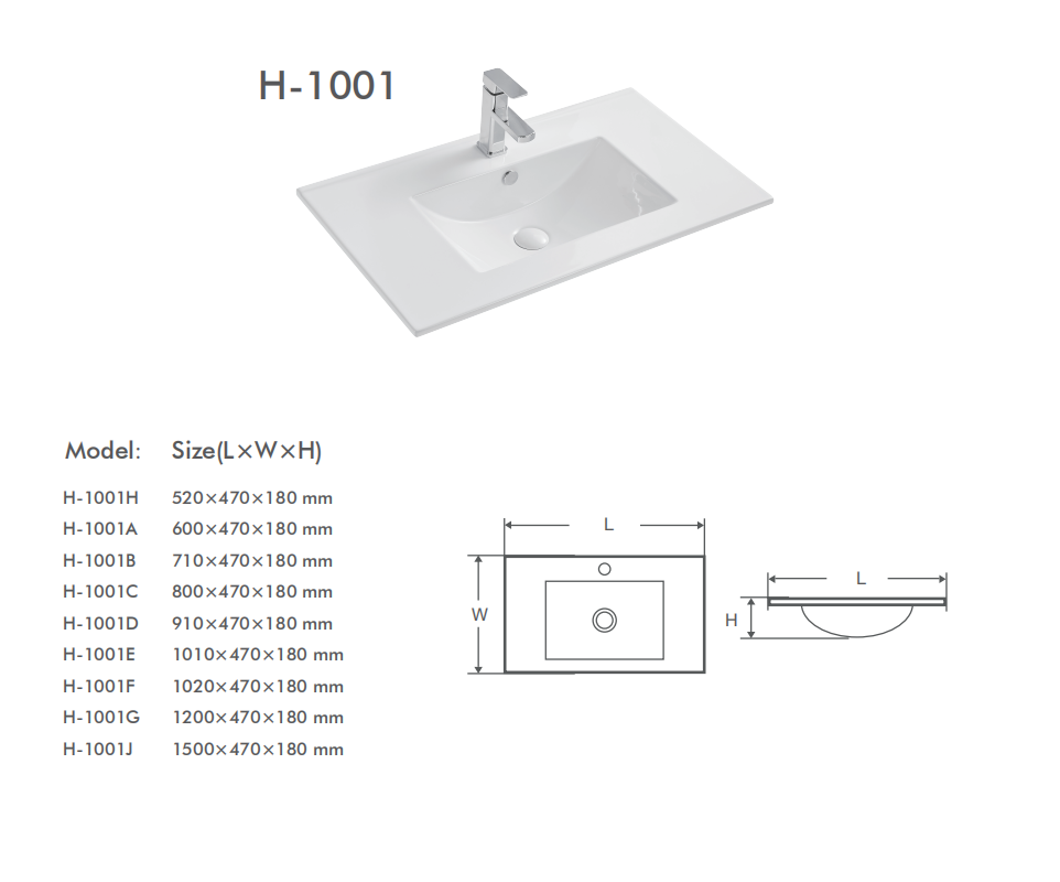 customized H-1001 Cabinet Basin