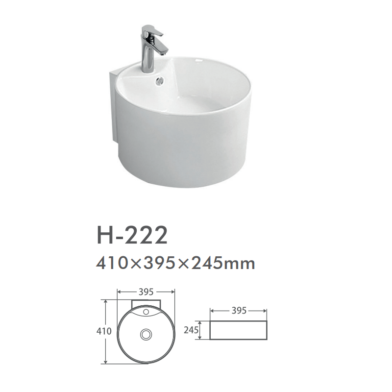 H-222 White Above Counter Basin from China