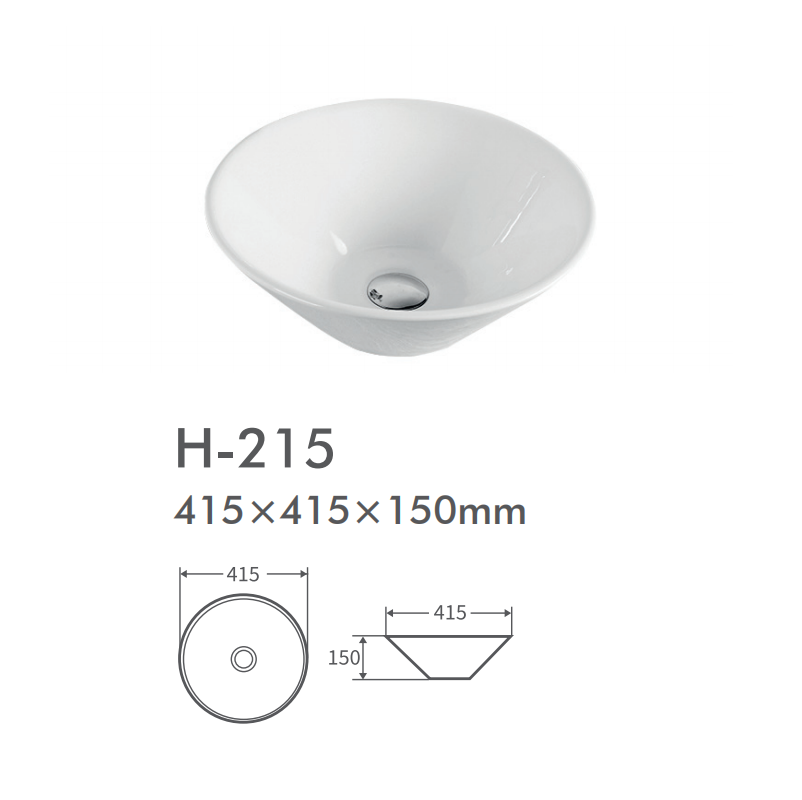 H-215 white ceramic above-counter basin