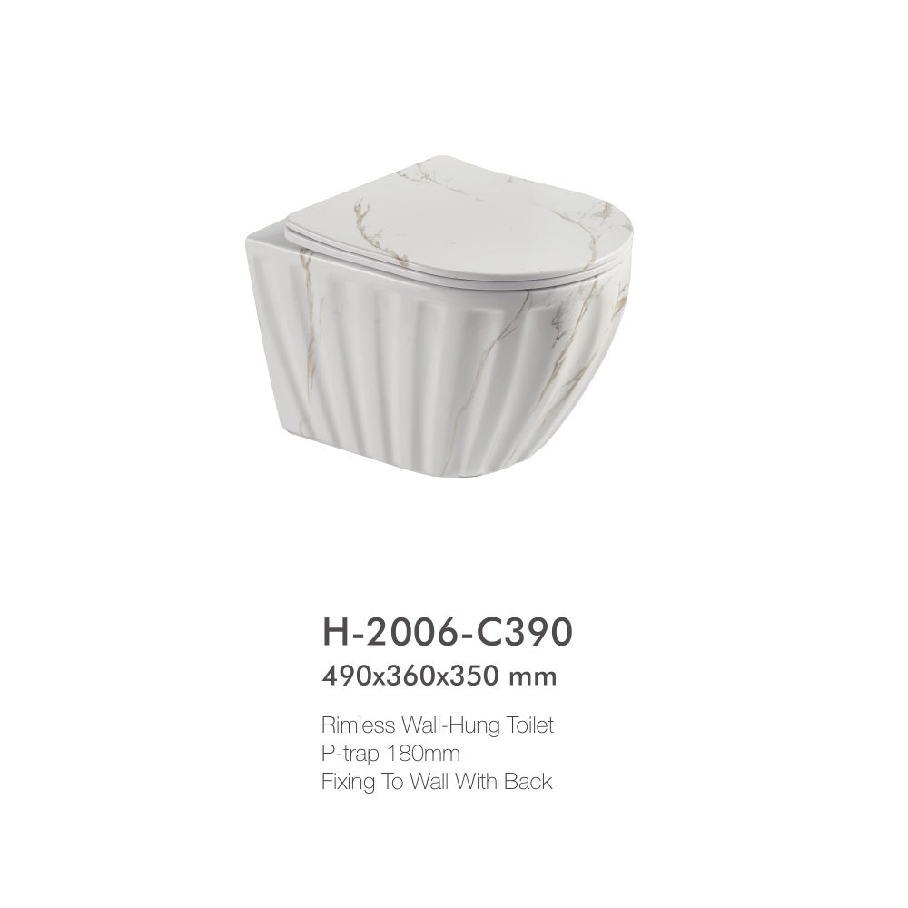 Discount marble wall-hung toilet H-2006-C390