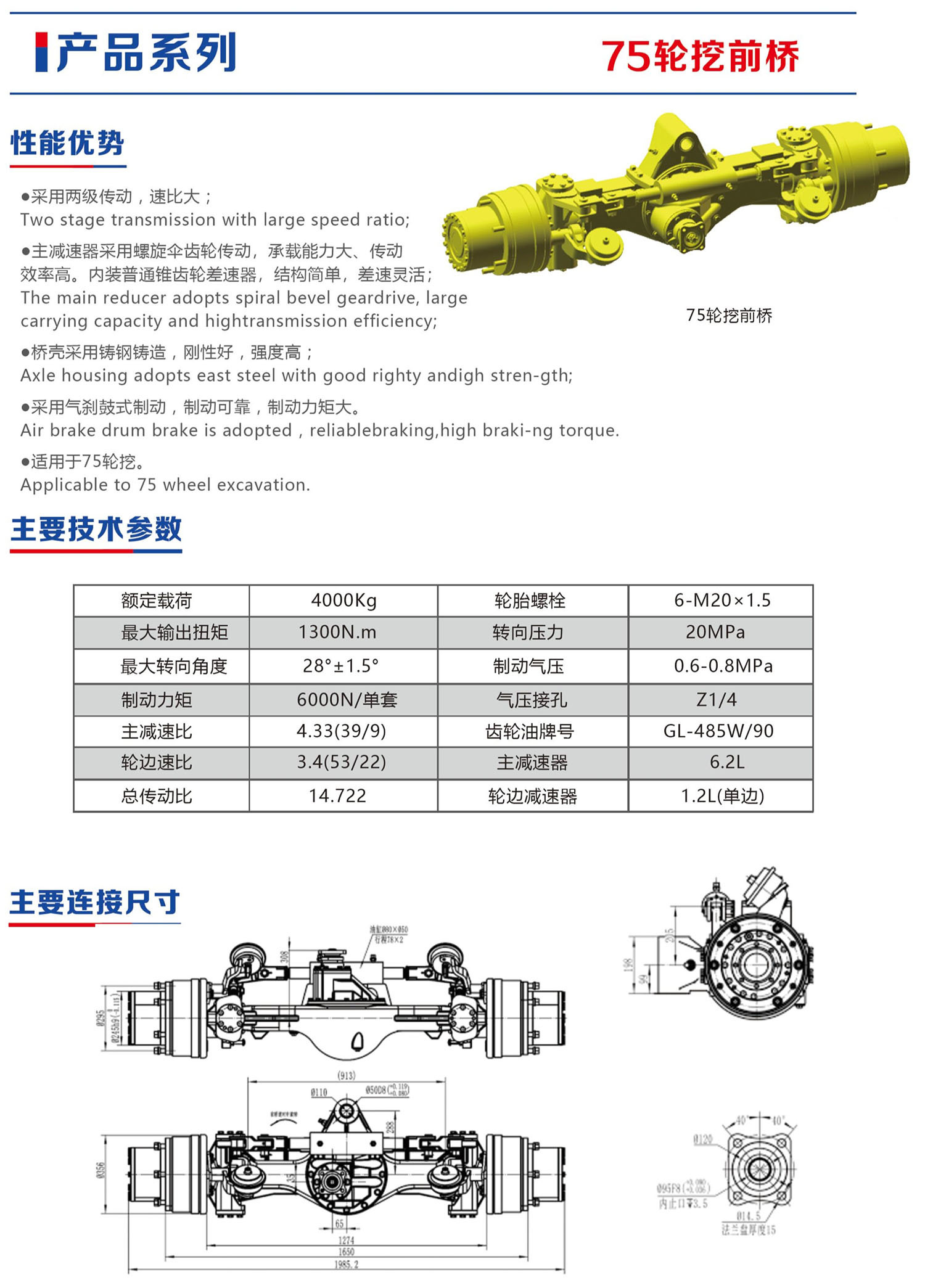 75轮挖前桥