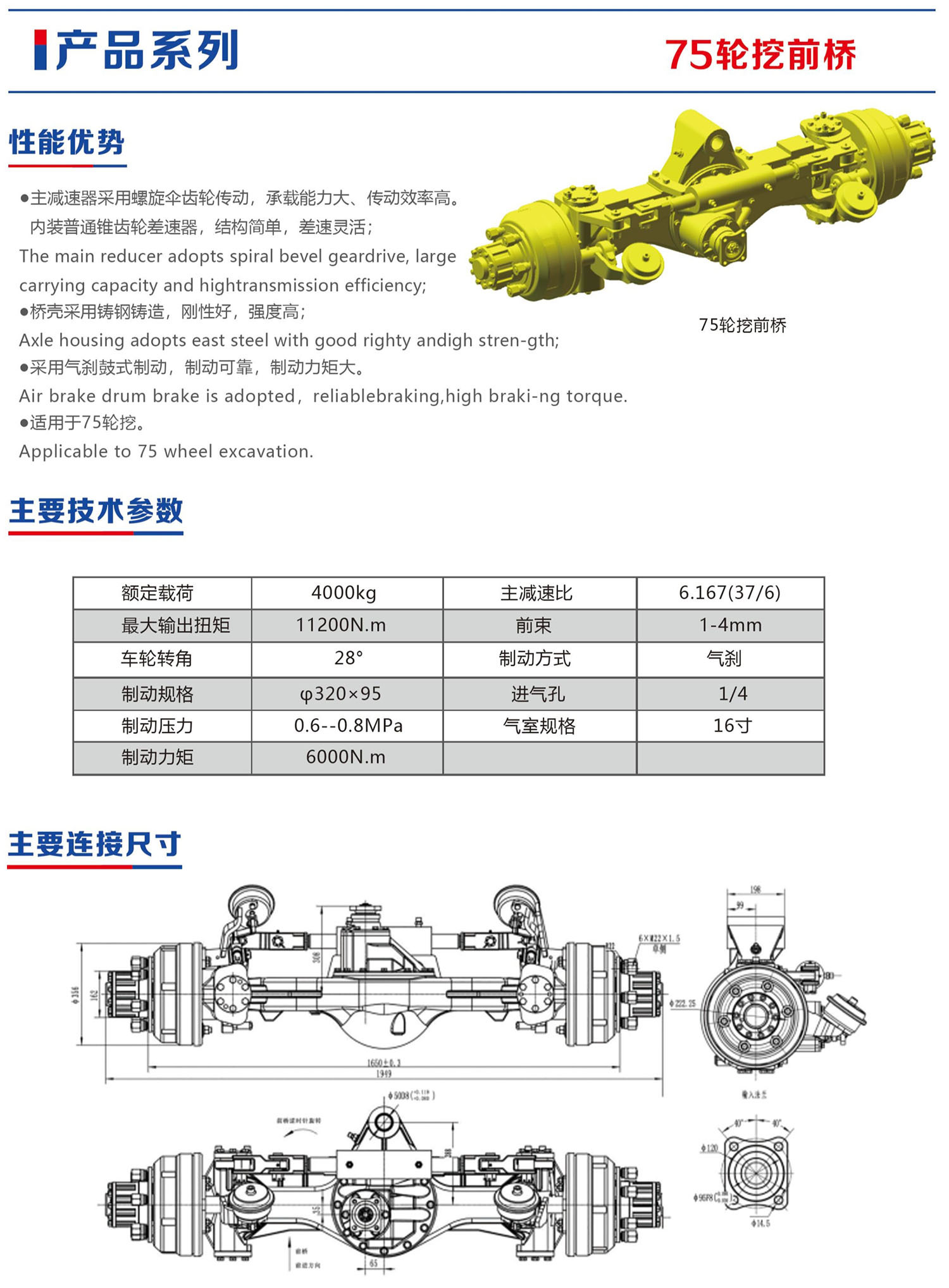 75轮挖前桥