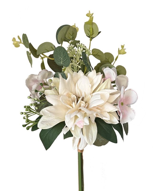 33cm chrysanthemums and eucalyptus bouquet