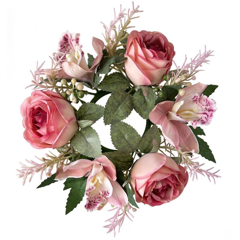 22cm Rose and Cymbidium wreath