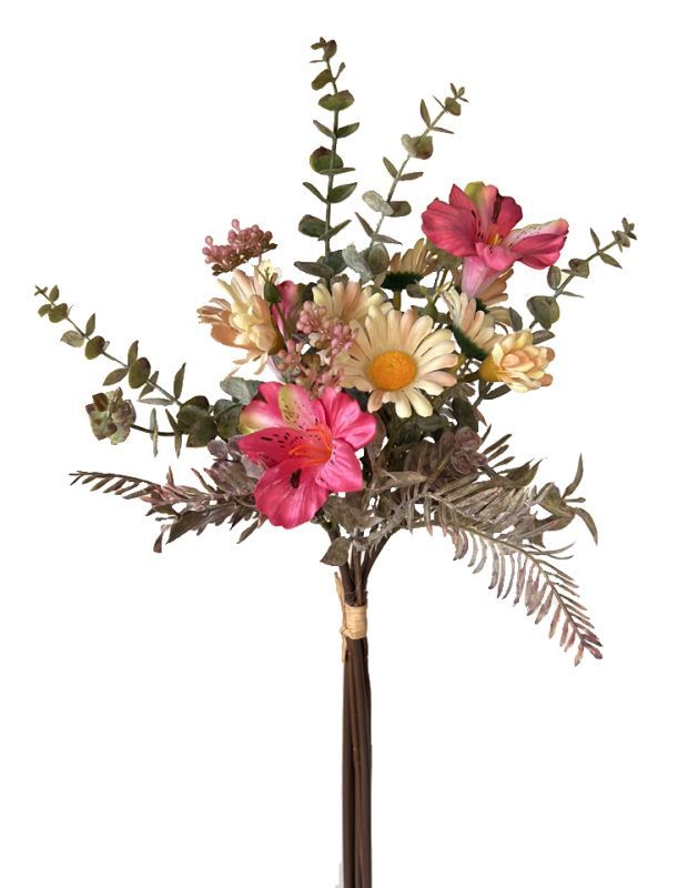 35cm alstroemeria aurantiaca and eucalyptus bouquet