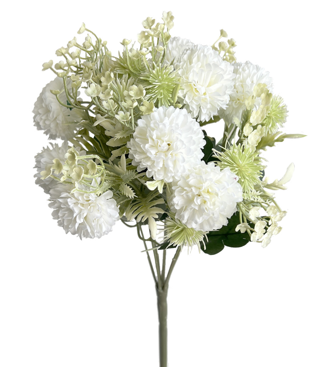 36cm pompon chrysanthemum bush 9 branches