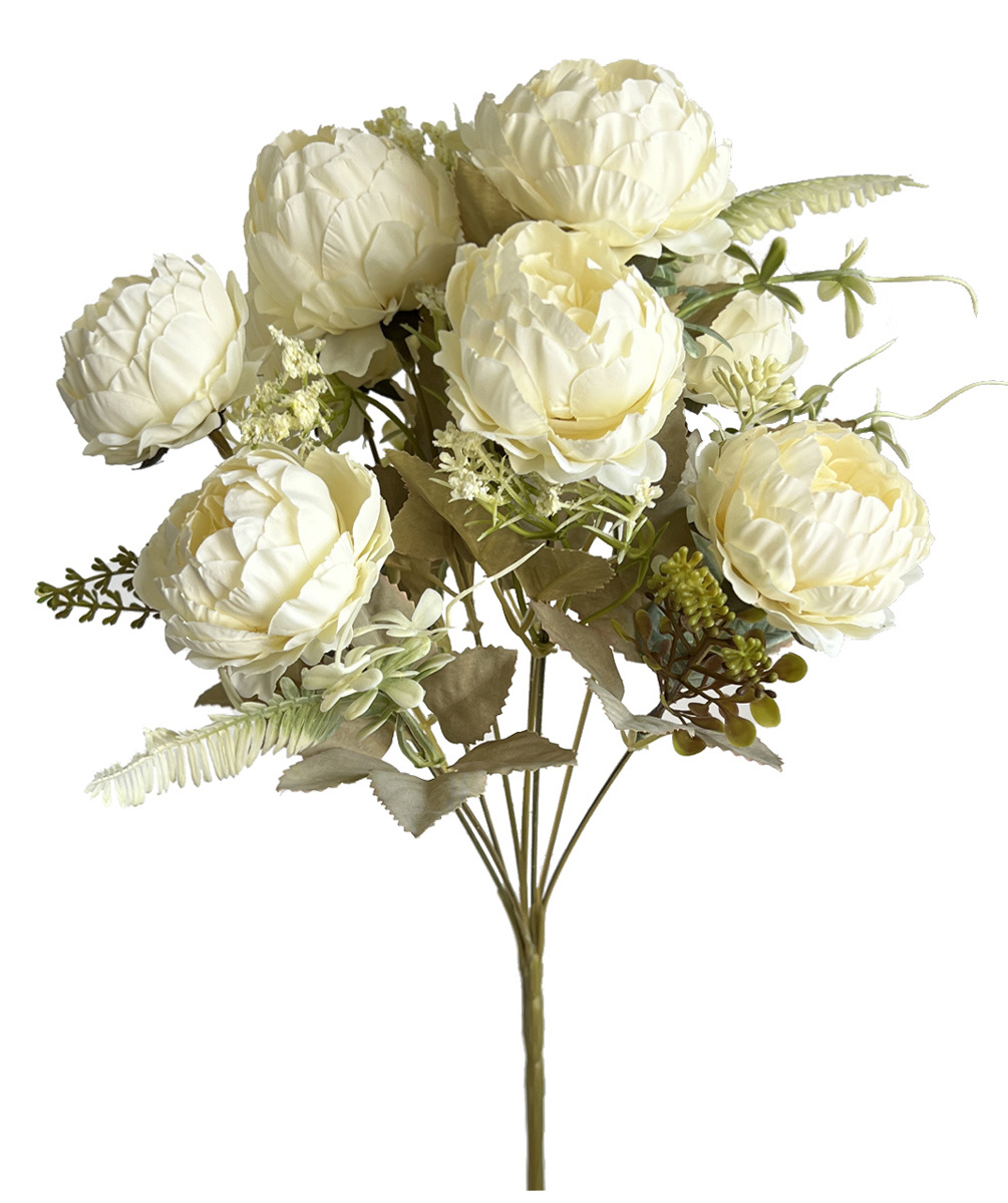 39cm peony bud bush 9 branches