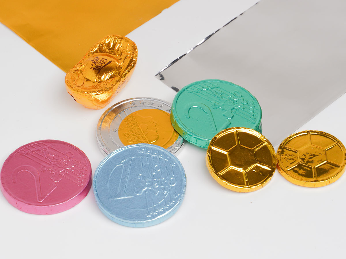 Chocolate gold coin aluminum foil packaging