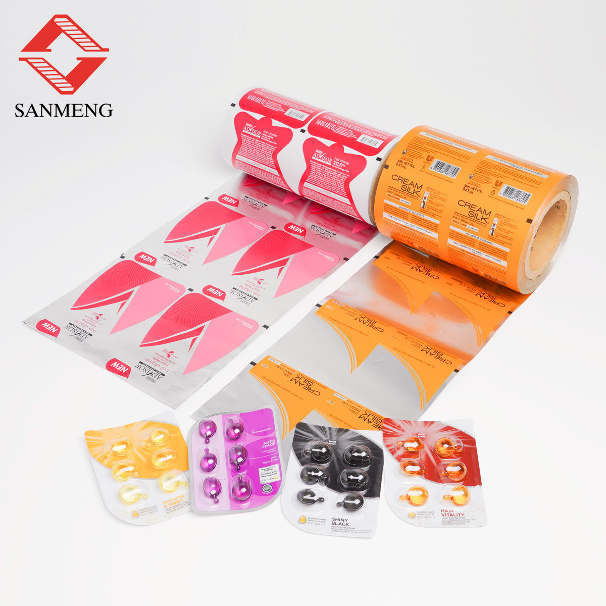 Double-sided printed aluminum foil packaging (positive pattern)