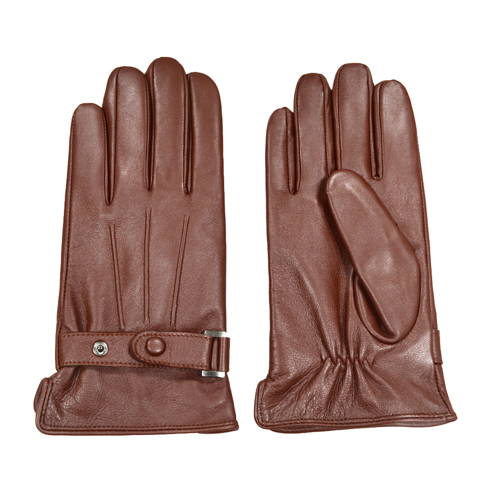 Men Winter Gloves Touch Screen Genuine Sheepskin Leather Gloves