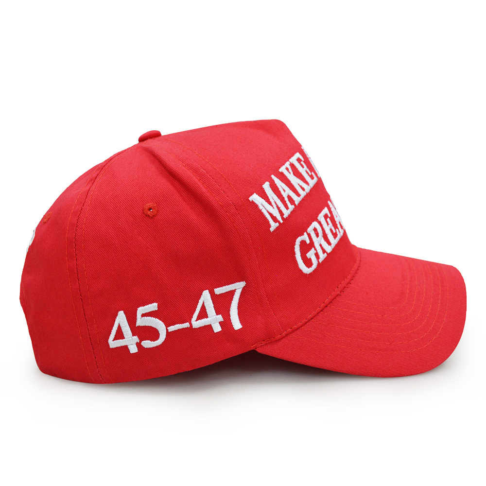 MAKE AMERICA GREAT AGAIN Outdoor Sports Baseball Hat with 45-47 Embroidered Sides