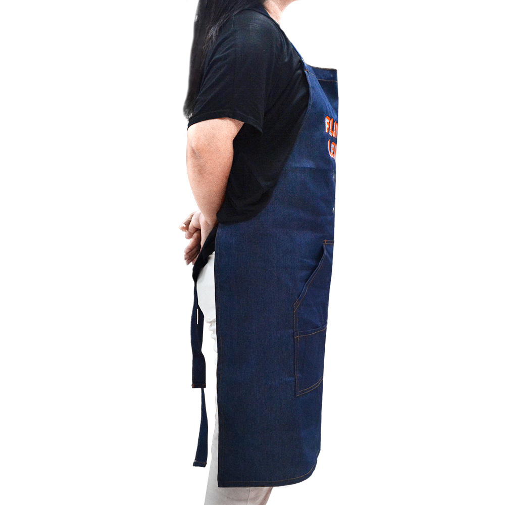 Custom Embroidery or print logo Denim Kitchen Aprons Custom Embroidery or print logo Denim Kitchen Aprons