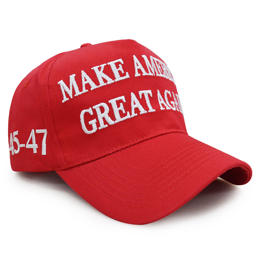 MAKE AMERICA GREAT AGAIN Outdoor Sports Baseball Hat with 45-47 Embroidered Sides