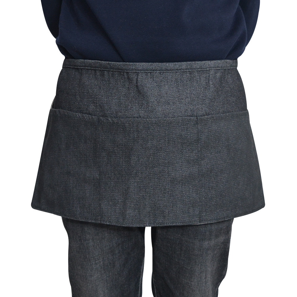Wholesale Chef Denim Waist Apron Kitchen Uniforms Waist Half Apron