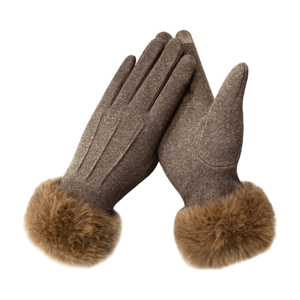 Ladies Winter Warm Gloves Artificial Rabbit Velvet Gloves