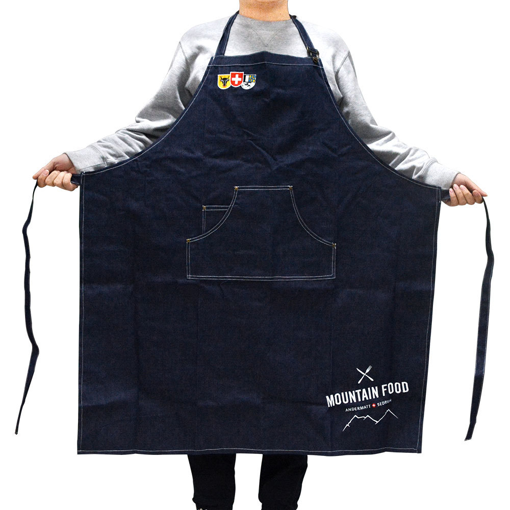 Factory Denim Apron Embroidered Heavy Duty Work Apron for Men Women with Pockets
