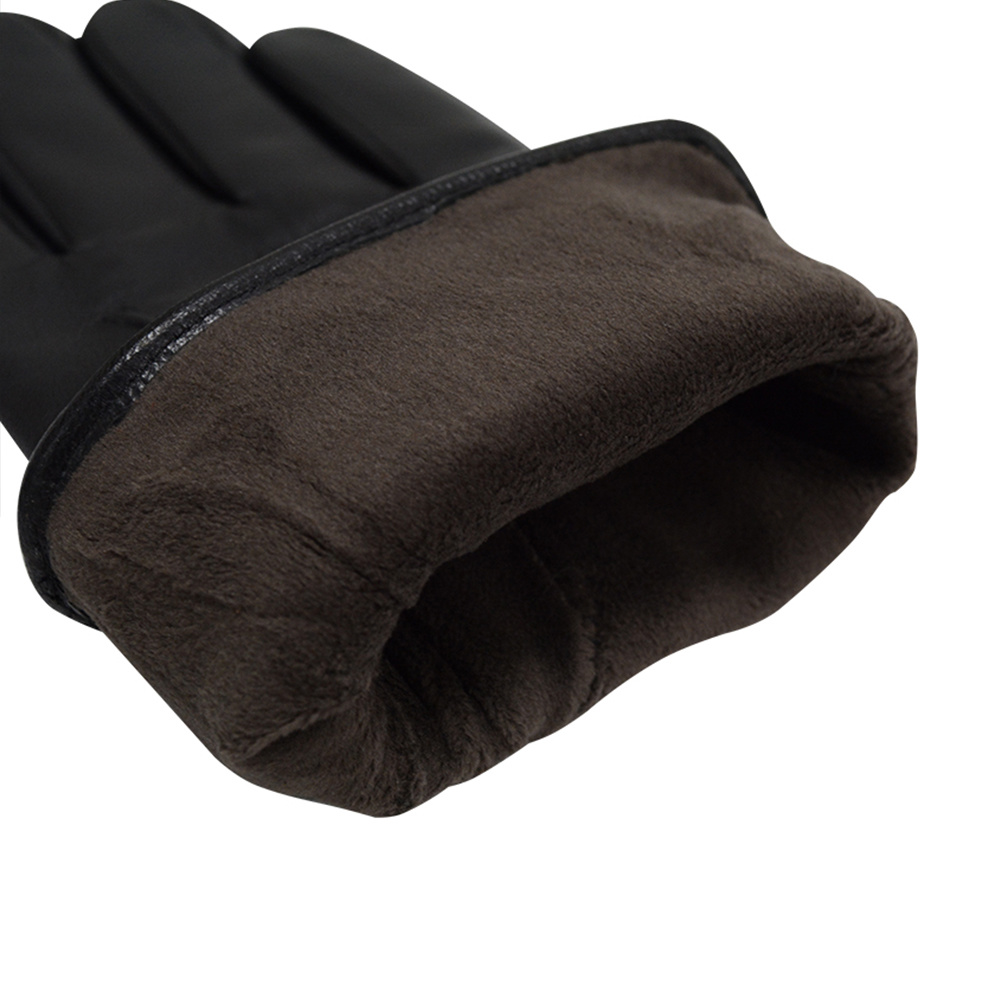 Men Winter Gloves Touch Screen Genuine Sheepskin Leather Gloves
