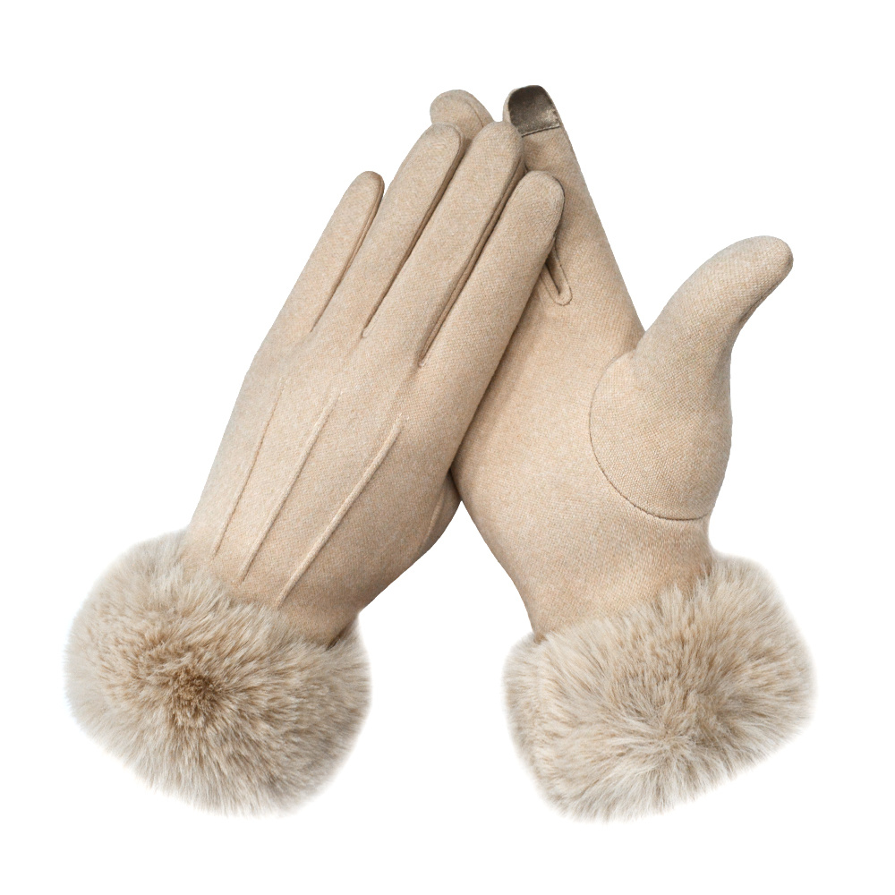 Ladies Winter Warm Gloves Artificial Rabbit Velvet Gloves