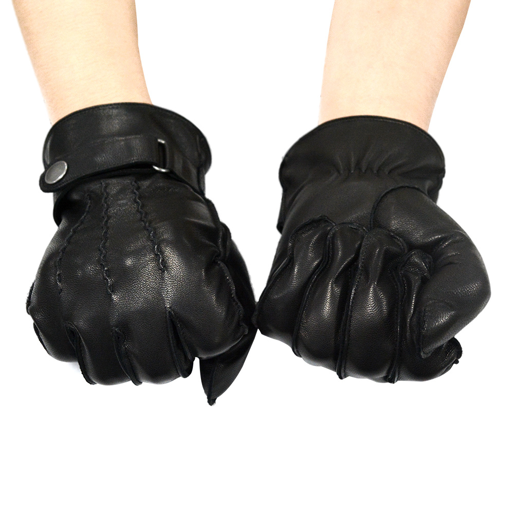 Factory Wholesale Men gloves Sheepskin Leather Gloves Winter Gloves