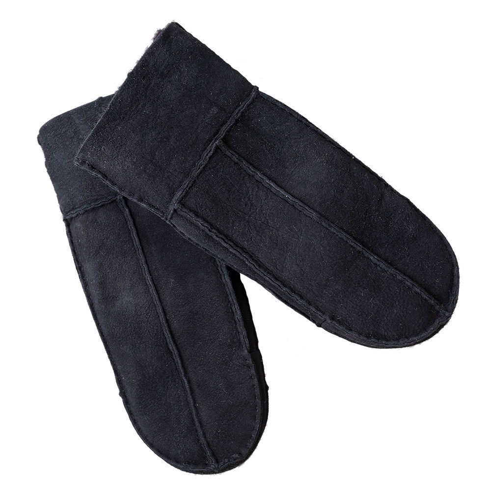Fur sheepskin leather gloves with wool lining