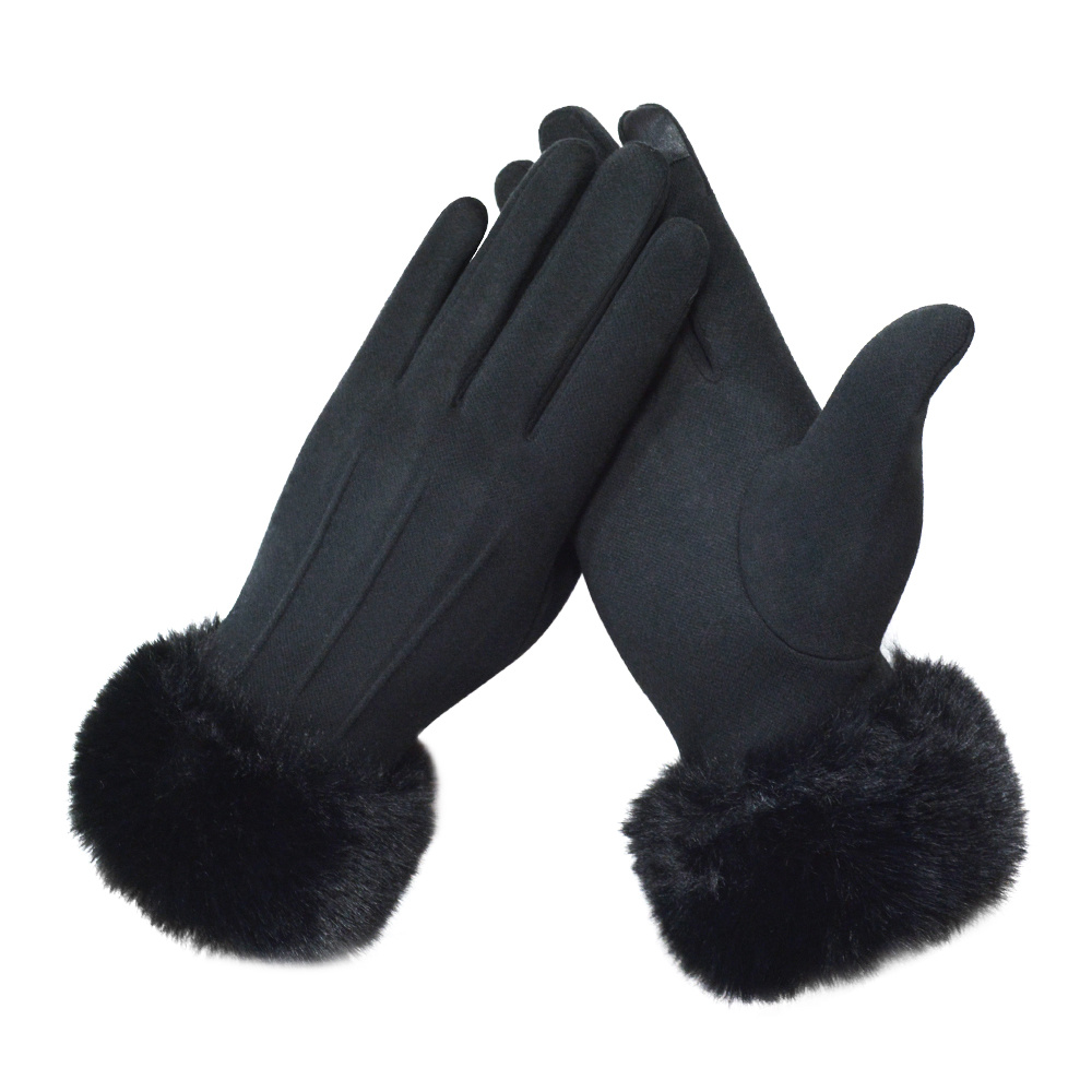 Ladies Winter Warm Gloves Artificial Rabbit Velvet Gloves