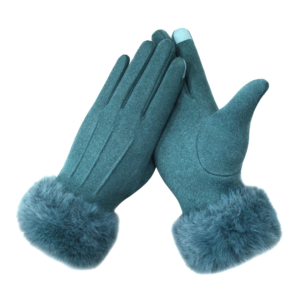 Ladies Winter Warm Gloves Artificial Rabbit Velvet Gloves