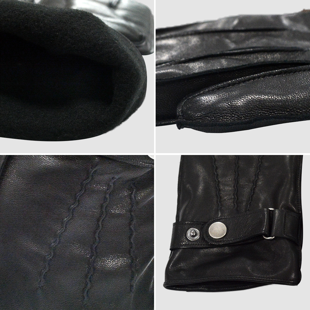 Factory Wholesale Men gloves Sheepskin Leather Gloves Winter Gloves