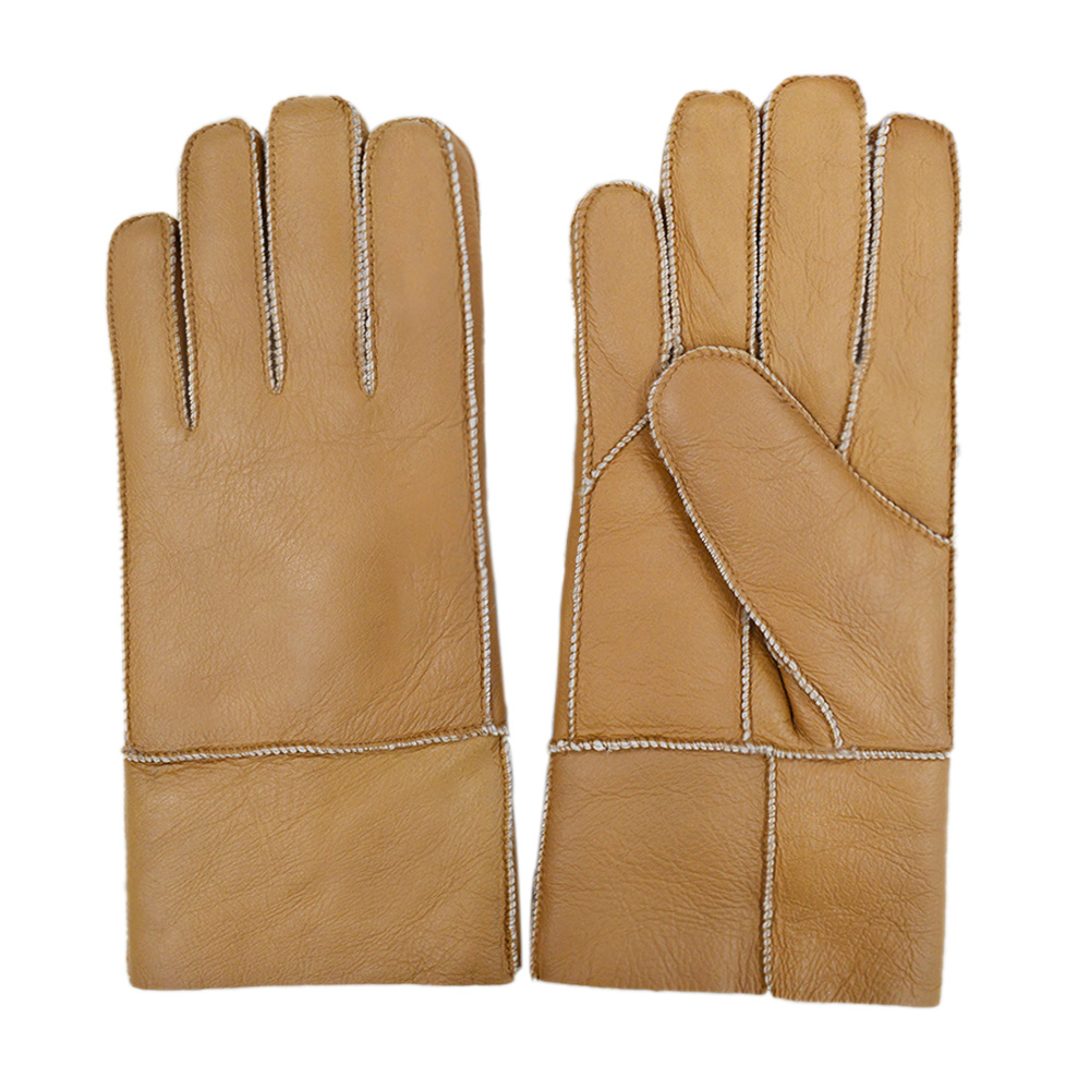 Thick Men Gloves Real Fur Leather Gloves Custom Warm Gloves