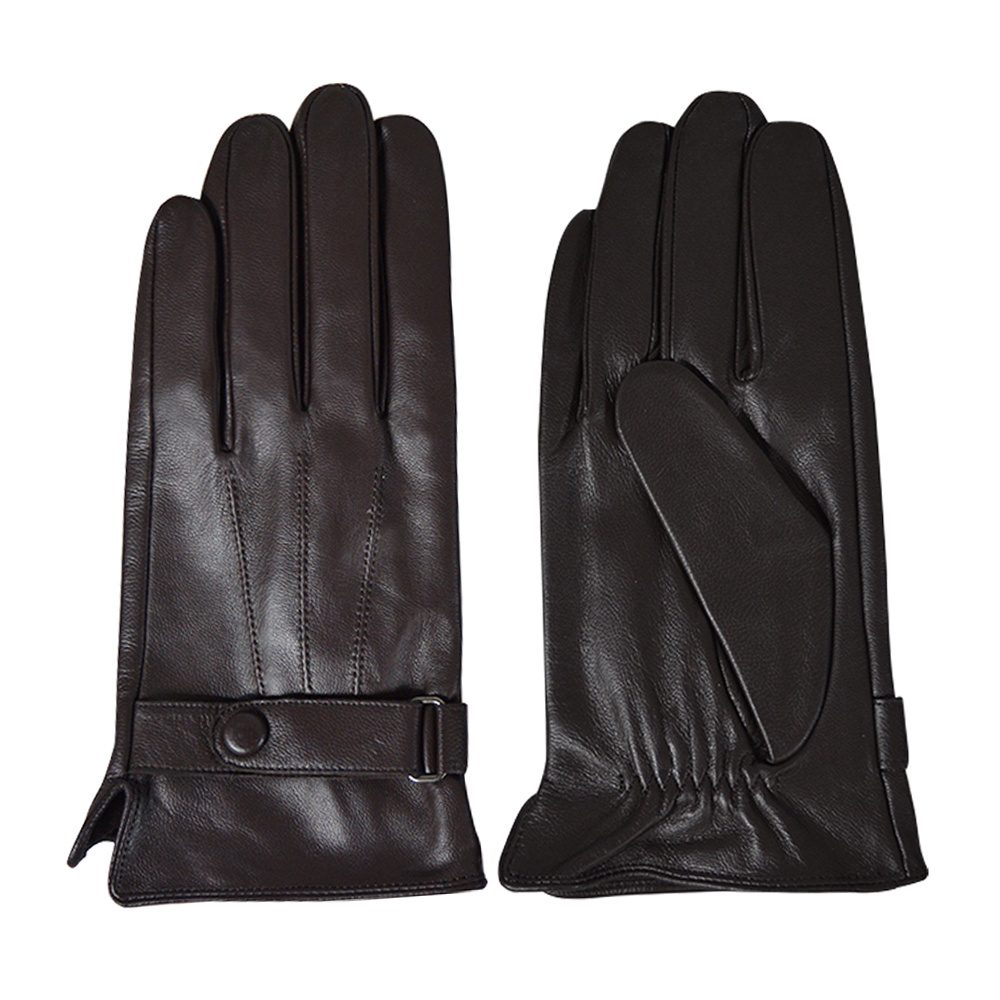 Men Winter Gloves Touch Screen Genuine Sheepskin Leather Gloves