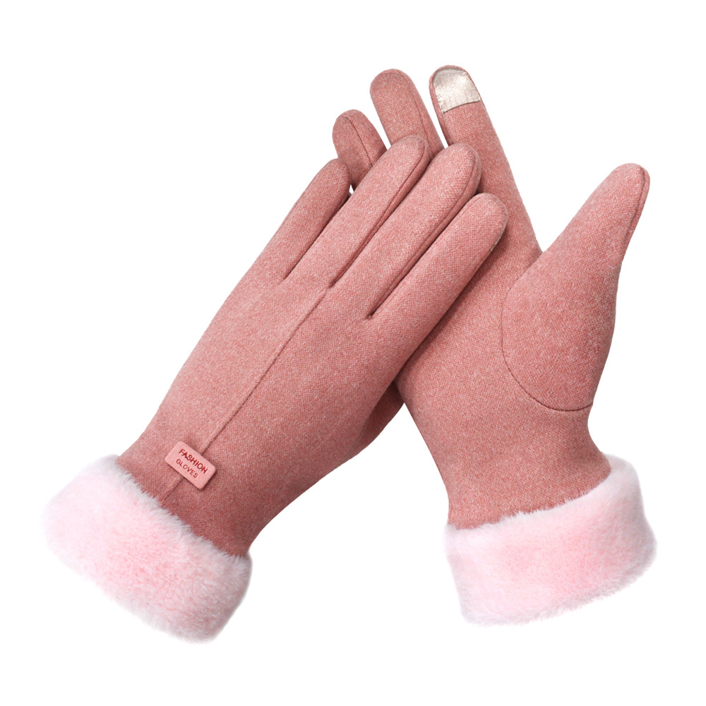 Touch Screen Fashion Gloves Outdoor Winter Warm Suede Gloves